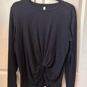 Aritzia Black Long Sleeve Twist Tee